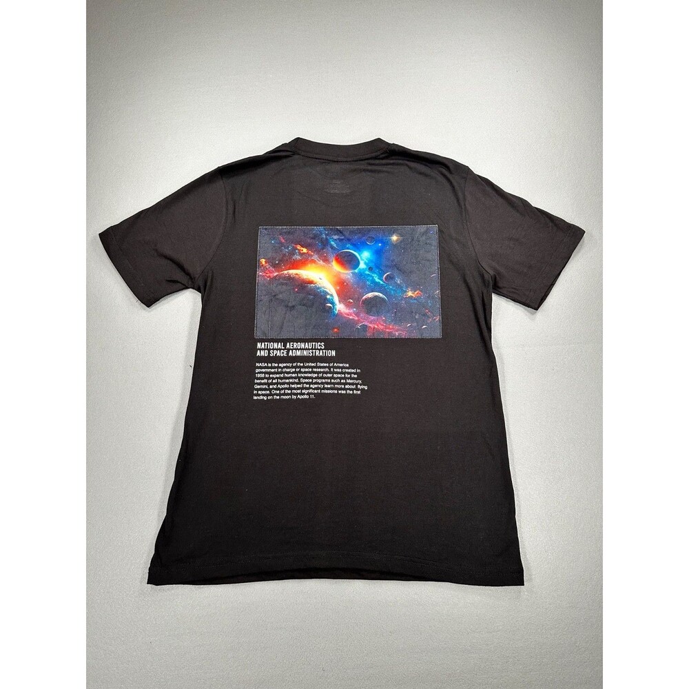 NASA Graphic T-Shirt Mens Medium Black Eighty Eight Brand Space Print Tee NWT